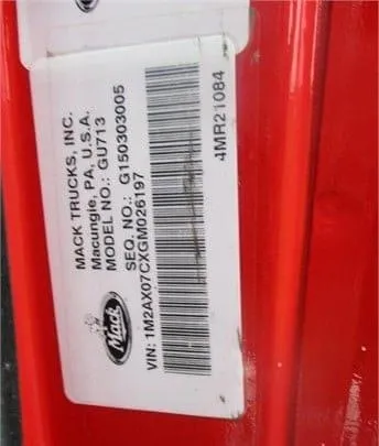 2016 MACK GRANITE GU713 DUMP TRUCK FOR SALE - Image 5