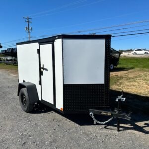 Covered Wagon 5 x 8 Enclosed Cargo Trailer – Black Trim