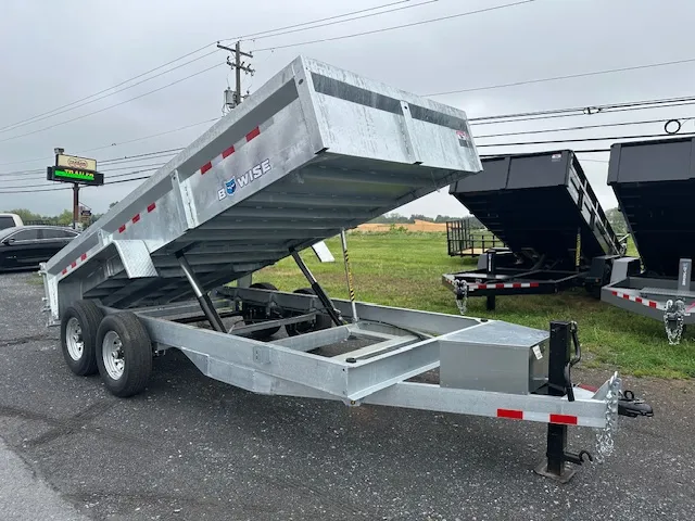 BWise 7 x 16 Low Profile Dump Trailer – Galvanized