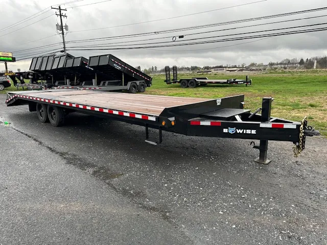 BWise 8 x 28 Deckover Equipment Trailer – Full Width Ramps