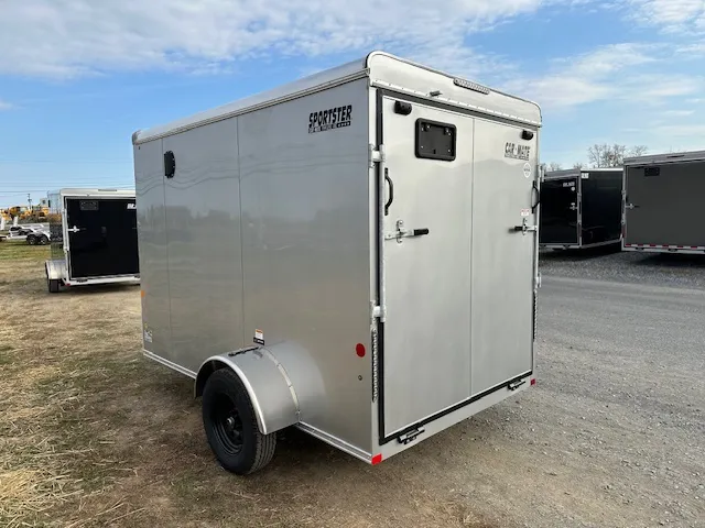 Car Mate 6 x 10 V-Nose Sportster Cargo Trailer – Ramp Door - Image 7