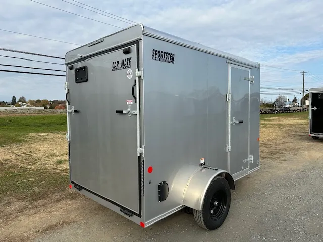 Car Mate 6 x 10 V-Nose Sportster Cargo Trailer – Ramp Door - Image 4