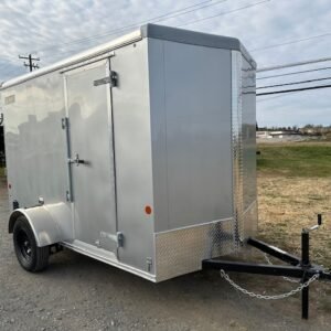 Car Mate 6 x 10 V-Nose Sportster Cargo Trailer – Ramp Door