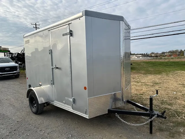 Car Mate 6 x 10 V-Nose Sportster Cargo Trailer – Ramp Door