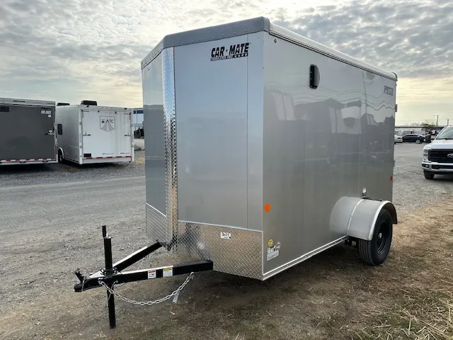 Car Mate 6 x 10 V-Nose Sportster Cargo Trailer – Ramp Door - Image 5