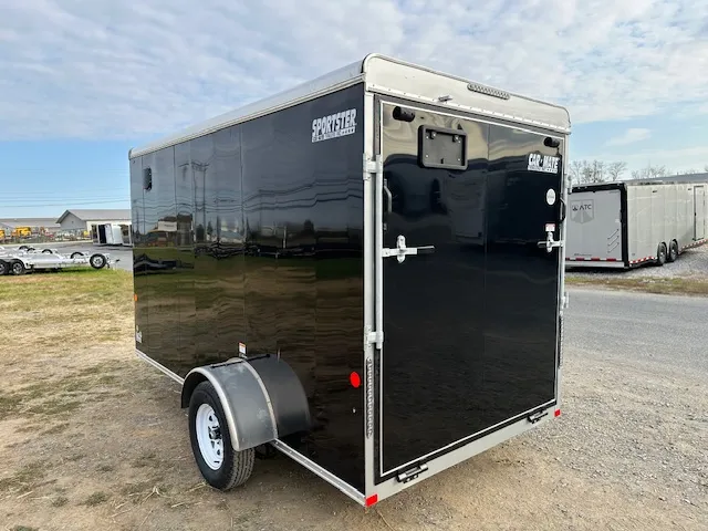 Car Mate 6 x 12 V-Nose Sportster Cargo Trailer – Ramp Door - Image 4