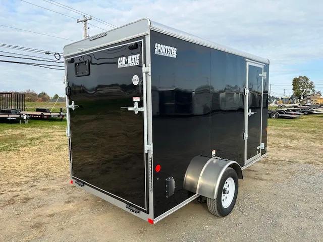 Car Mate 6 x 12 V-Nose Sportster Cargo Trailer – Ramp Door - Image 7