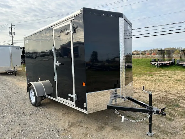 Car Mate 6 x 12 V-Nose Sportster Cargo Trailer – Ramp Door