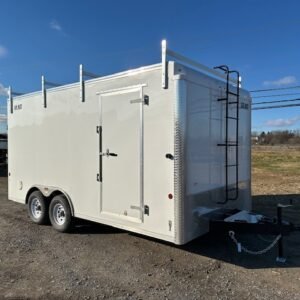 Car Mate 8.5 x 16 Enclosed Contractor Trailer – Ramp Door