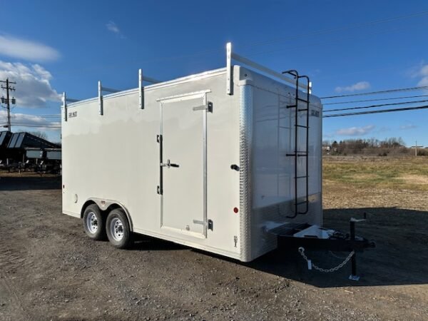 Car Mate 8.5 x 16 Enclosed Contractor Trailer – Ramp Door