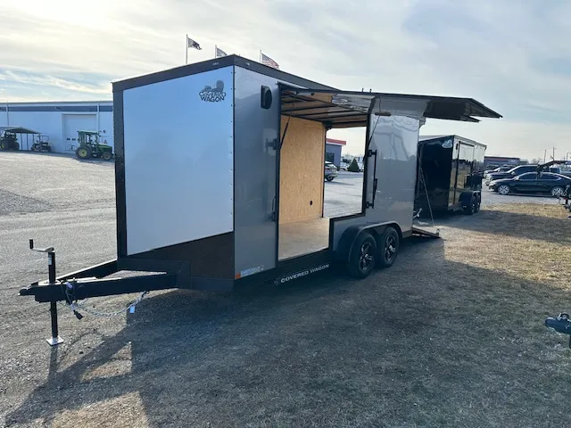 Ding & Dent Covered Wagon 7 x 16 Enclosed Cargo Trailer – UTV - Image 8