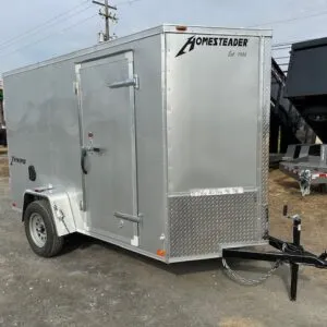 Homesteader 5 x 10 Enclosed V-Nose Cargo Trailer – Barn Doors
