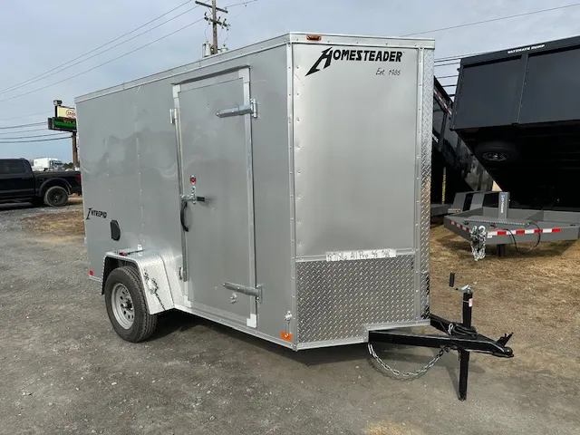 Homesteader 5 x 10 Enclosed V-Nose Cargo Trailer – Barn Doors