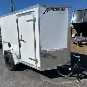 Homesteader 5 x 8 Enclosed V-Nose Cargo Trailer – Barn Doors
