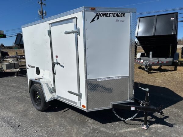 Homesteader 5 x 8 Enclosed V-Nose Cargo Trailer – Barn Doors