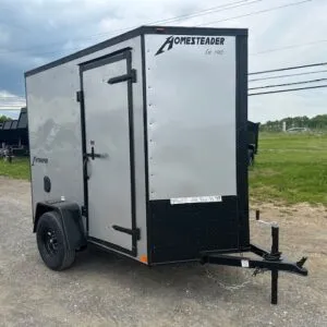 Homesteader 5 x 8 Enclosed V-Nose Cargo Trailer – Black Trim