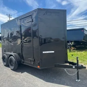 Homesteader 6 x 12 V-Nose Enclosed Cargo Trailer – Black Trim