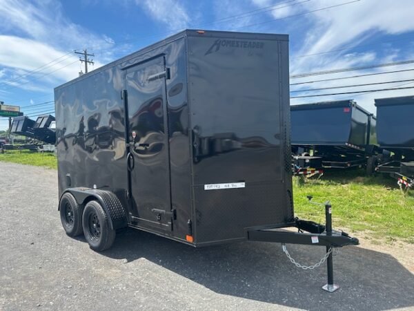 Homesteader 6 x 12 V-Nose Enclosed Cargo Trailer – Black Trim