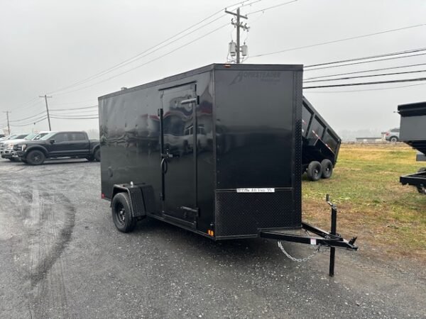 Homesteader 6 x 12 V-Nose Enclosed Trailer – Black Trim