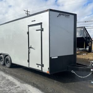 Homesteader 8.5 x 20 Enclosed V-Nose Car Trailer – Black Trim