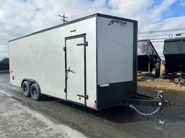 Homesteader 8.5 x 20 Enclosed V-Nose Car Trailer – Black Trim