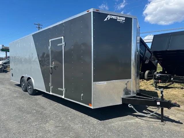 Homesteader 8.5 x 24 Enclosed V-Nose Car Trailer – Two Tone