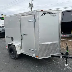 Homesteader 5 x 8 Enclosed V-Nose Cargo Trailer – Ramp Door