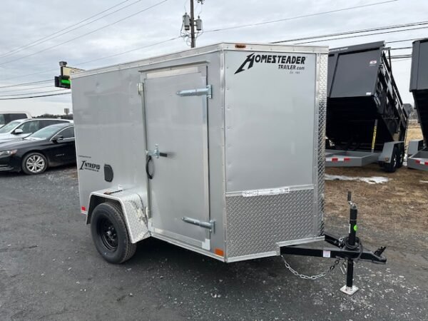 Homesteader 5 x 8 Enclosed V-Nose Cargo Trailer – Ramp Door