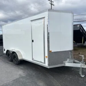 Cargo Pro 7 x 16 V-Nose Aluminum Cargo Trailer – Ramp Door