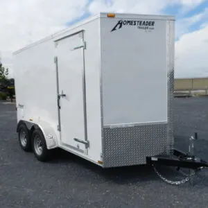 Homesteader 6 x 12 V-Nose Enclosed Cargo Trailer – Ramp Door