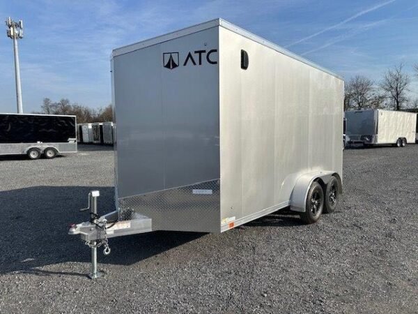 ATC 7 x 14 Enclosed Aluminum V-Nose Trailer – Aluminum Wheels