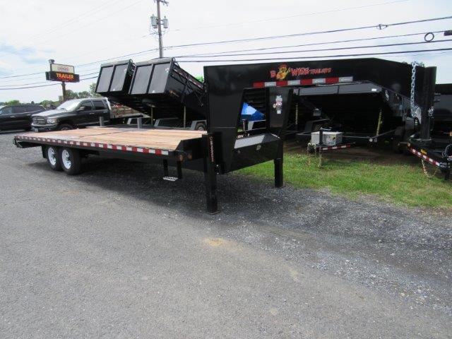 BWise 8 x 24 Gooseneck Deckover Equipment Trailer – Power Tilt