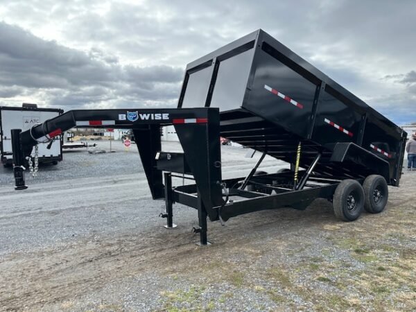 BWise 7 x 16 Gooseneck Dump Trailer – High Sides - Image 4