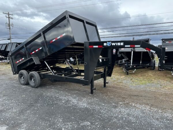 BWise 7 x 16 Gooseneck Dump Trailer – High Sides