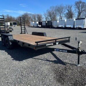 BWise 7 x 16 Low Profile LE Equipment Trailer – Ladder Ramps
