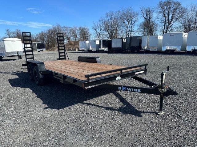BWise 7 x 18 Low Profile LE Equipment Trailer – Ladder Ramps