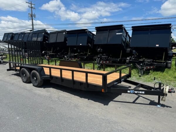 BWise 7 x 20 Low Profile Equipment Trailer – Landscape Ramp