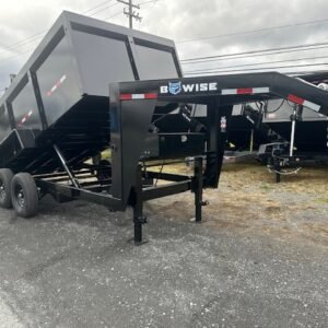 BWise 7 x 14 Gooseneck Dump Trailer – High Sides