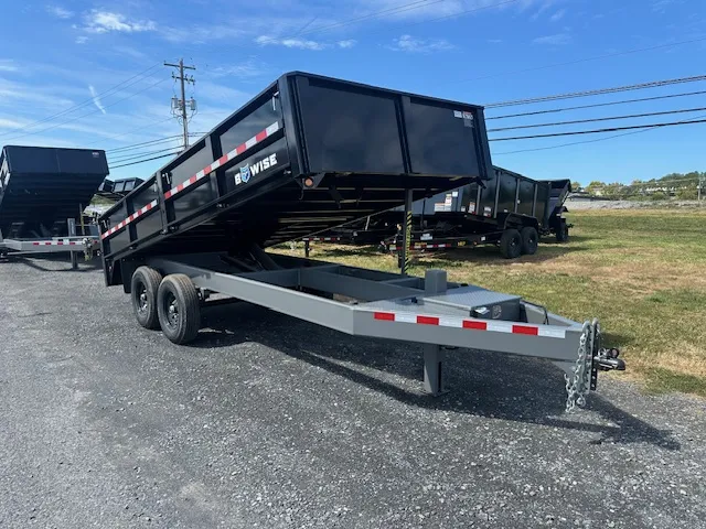 BWise 7 x 16 Deckover Dump Trailer – Fold Down Sides
