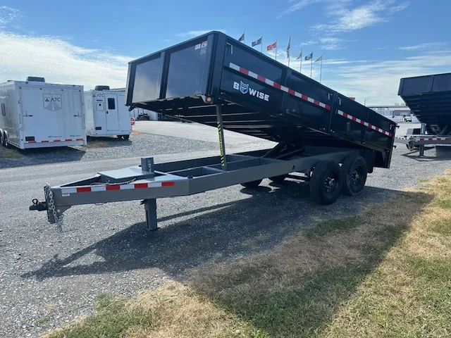 BWise 7 x 16 Deckover Dump Trailer – Fold Down Sides - Image 4