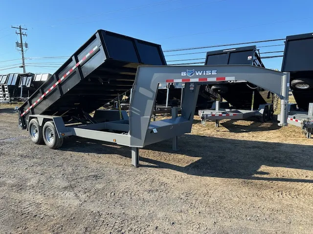 BWise 7 x 16 Gooseneck Dump Trailer – Heavy Duty