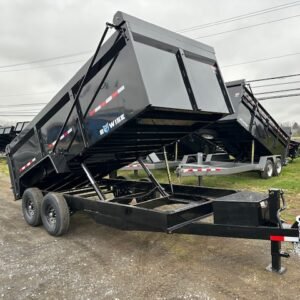 BWise 7 x 16 Low Profile Dump Trailer – 44″ Solid Sides
