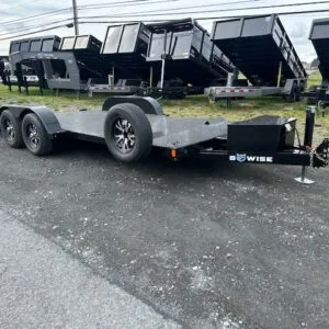 BWise 7 x 18 Power Tilt Car Trailer – Full Steel Deck