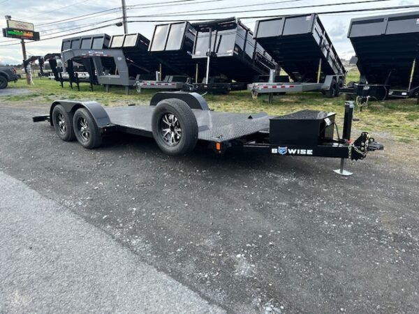 BWise 7 x 18 Power Tilt Car Trailer – Full Steel Deck