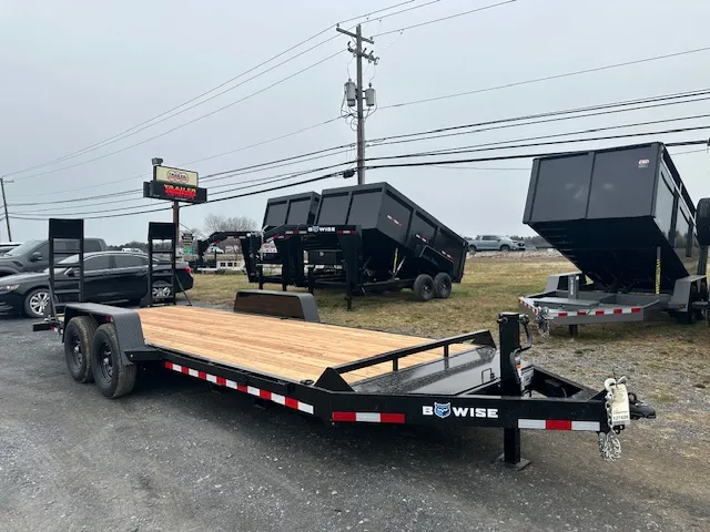 BWise 7 x 20 Heavy Duty Equipment Trailer – Ladder Ramps