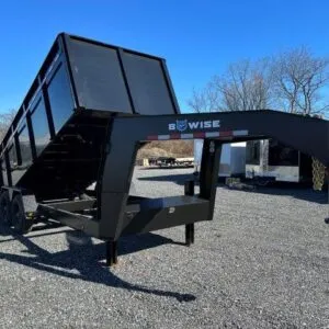 BWise 7 x 16 Gooseneck Dump Trailer – 4′ High Side