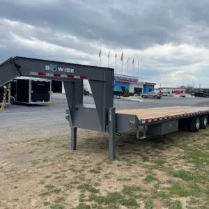 BWise 8 x 30 Gooseneck Deckover Equipment Trailer – Hydraulic Tail