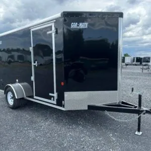 Car Mate 6 x 12 V-Nose Enclosed Cargo Trailer – Ramp Door