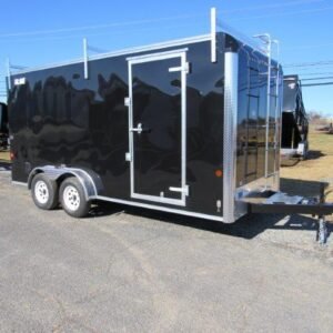 Car Mate 7 x 16 Enclosed Contractor Trailer – Ramp Door & Added Height
