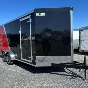 Car Mate 7 x 16 V-Nose Enclosed Cargo Trailer – Aluminum Wheels